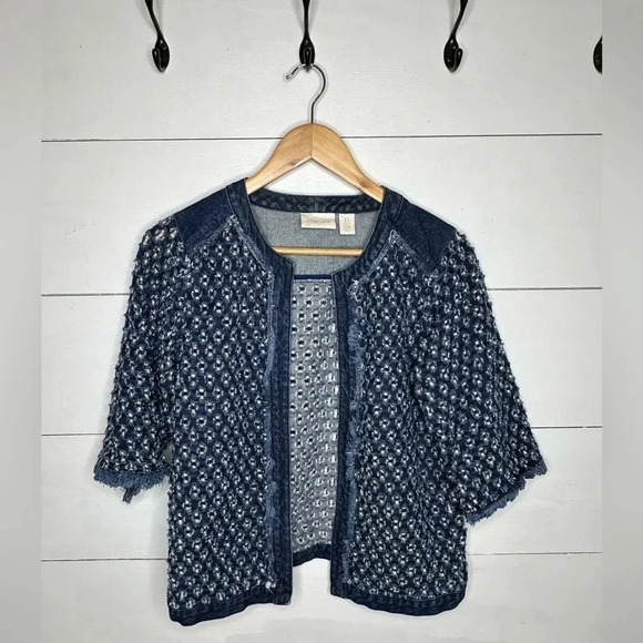 Chico’s Short Jean Jacket, Size 0 (6/8) - Picture 1 of 10